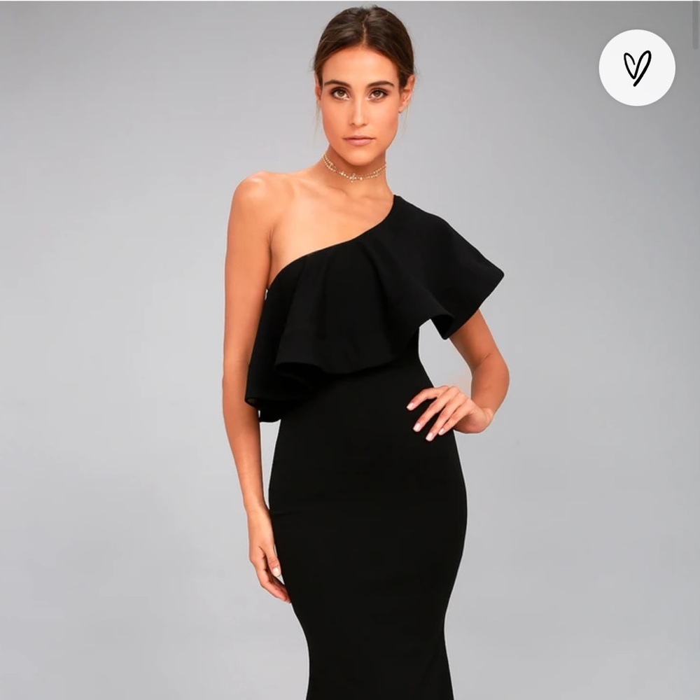 Lulus So Amazed Black One-Shoulder Maxi Dress